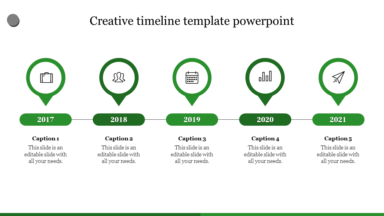 Free - Editable Creative Timeline Template PowerPoint Presentation